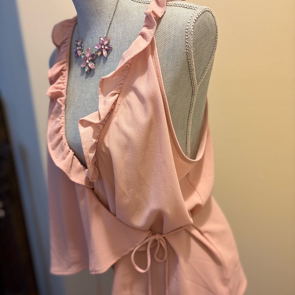 Leith Soft Pink Ruffle Blouse - Picture 3 of 3